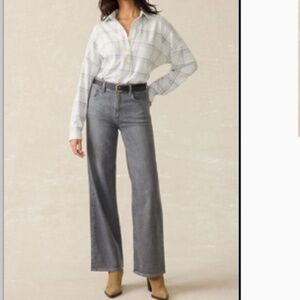 NWT Faherty Dream Jean Wide Leg - Ash Grey, Size 26